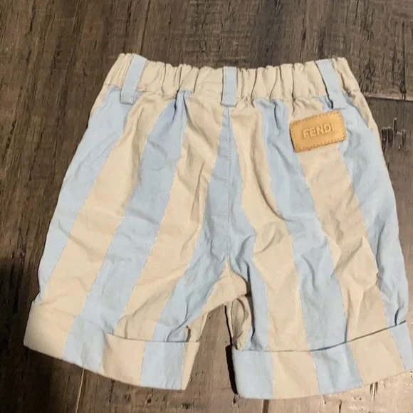 Fendi Striped Zucca Trim Shorts 3M